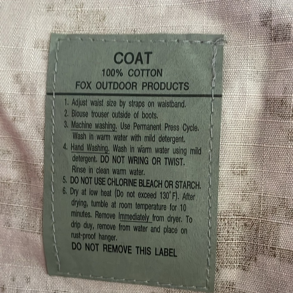 FOX OUTDOOR PRODUCTS Camo Coat / Jacket - Picture 5 of 12